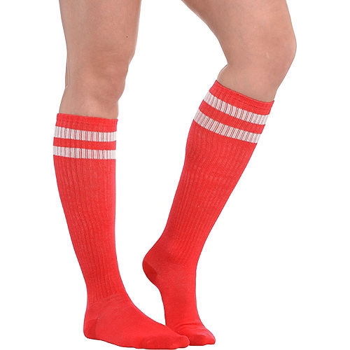Nav Item for Red Stripe Athletic Knee-High Socks Image #1