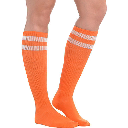 Orange Stripe Athletic Knee-High Socks Image #1