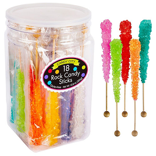 Rainbow Rock Candy Sticks, 18ct Image #1