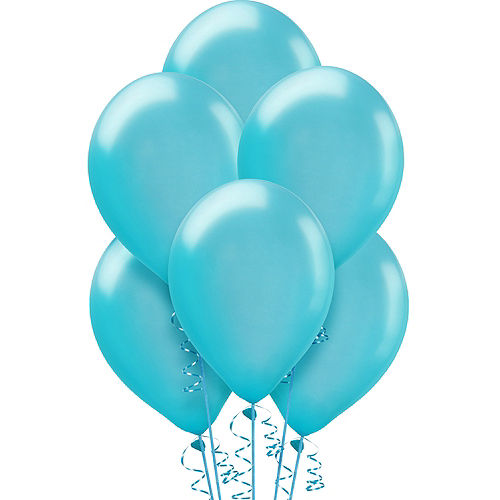 Caribbean Blue Pearl Balloons 15ct, 12in Image #1