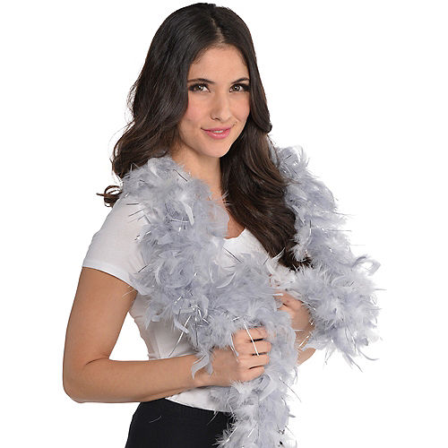 Nav Item for Silver Feather Boa Image #2