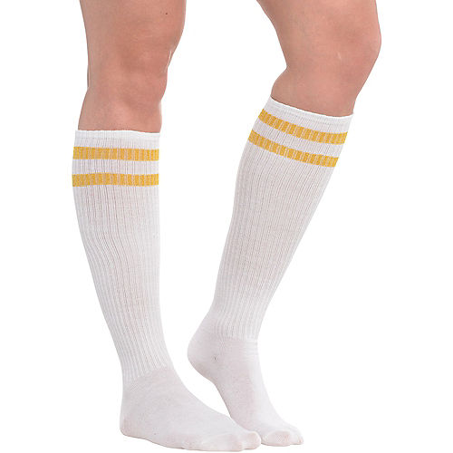 Gold Stripe Athletic Knee-High Socks Image #1