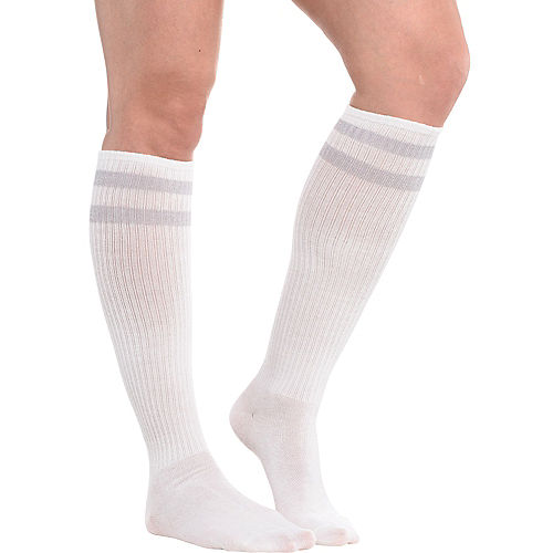 Nav Item for Silver Stripe Athletic Knee-High Socks Image #1
