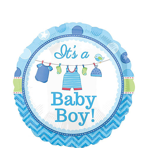 Nav Item for Boy Baby Shower Balloon - Shower with Love 17in Image #1