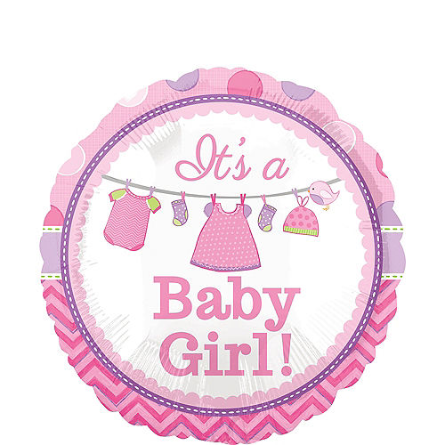 Girl Baby Shower Balloon - Shower with Love 17in Image #1