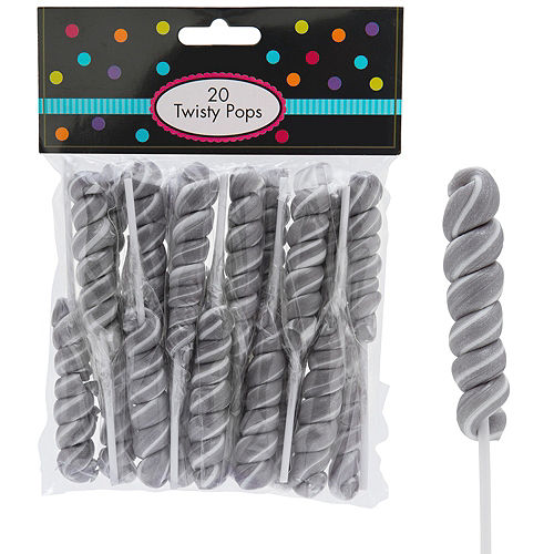Silver Twisty Lollipops 20pc Image #1