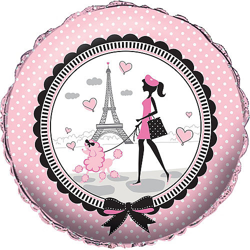 Nav Item for Pink Paris Balloon,18in Image #1