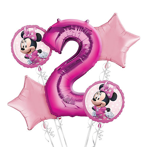 Minnie Mouse 2nd Birthday Balloon Bouquet 5pc Image #1
