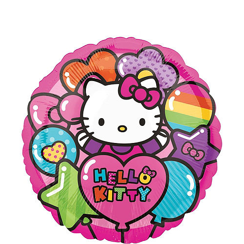 Rainbow Hello Kitty 5th Birthday Balloon Bouquet 5pc Image #3