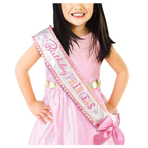 Pink Birthday Princess Sash Deluxe Image #1