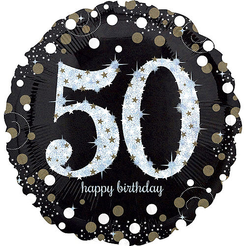 50th Birthday Balloon 18in -Sparkling Celebration, 18in Image #1