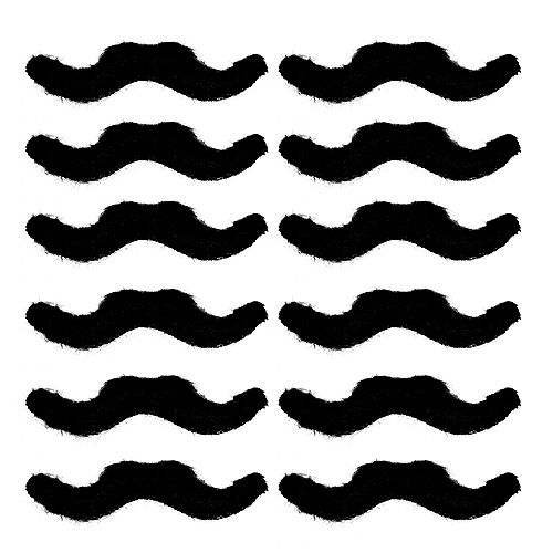 Black Moustaches 12ct Image #1