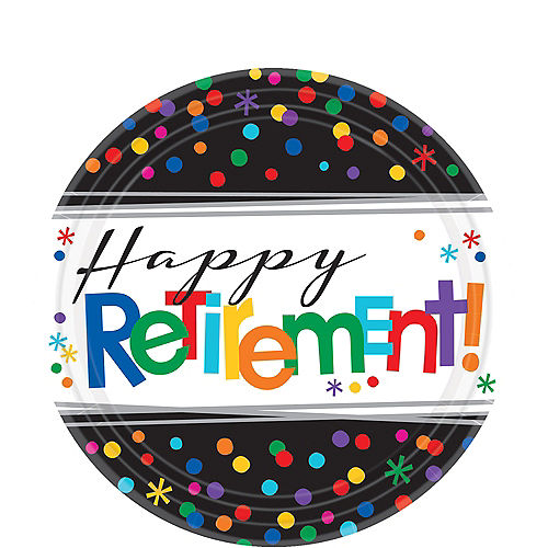 Nav Item for Happy Retirement Celebration Dessert Plates 8ct Image #1