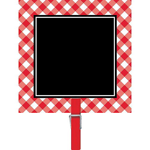 Picnic Party Red Gingham Chalkboard Clips 8ct Image #1