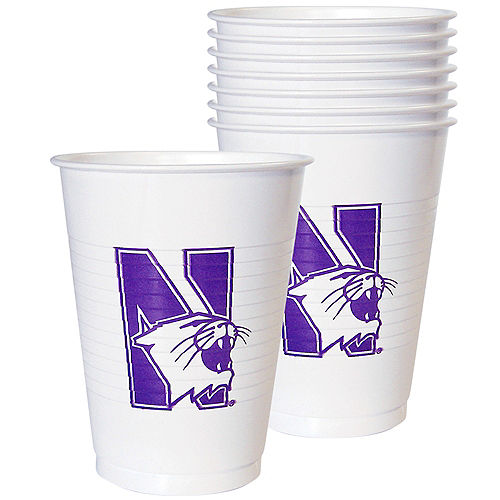 Nav Item for Northwestern Wildcats Plastic Cups 8ct Image #1