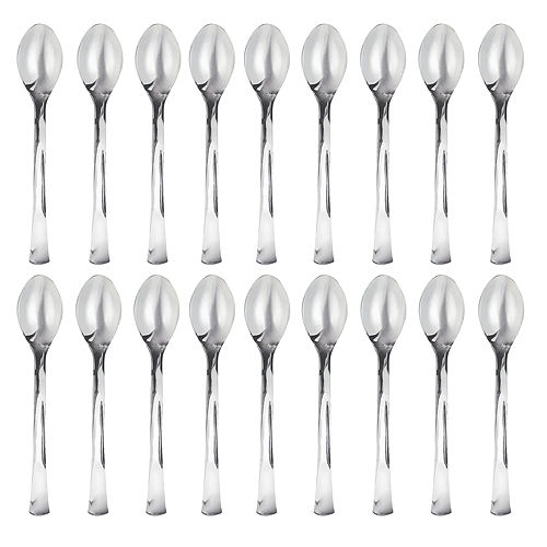 Mini Silver Plastic Spoons 30ct Image #1