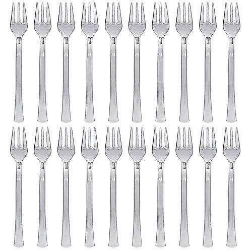 Nav Item for Mini Silver Plastic Forks 30ct Image #1