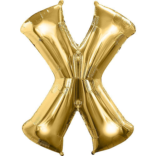 34in Gold Letter Balloon (X) Image #1