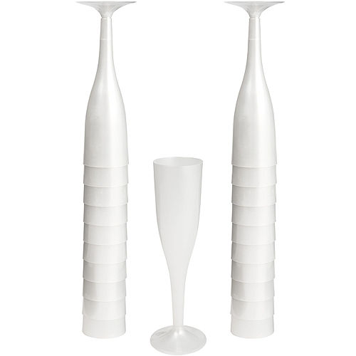 Nav Item for White Plastic Champagne Flutes, 5.5oz, 20ct Image #1