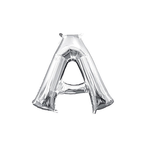 13in Air-Filled Silver Letter Balloon (A) Image #1
