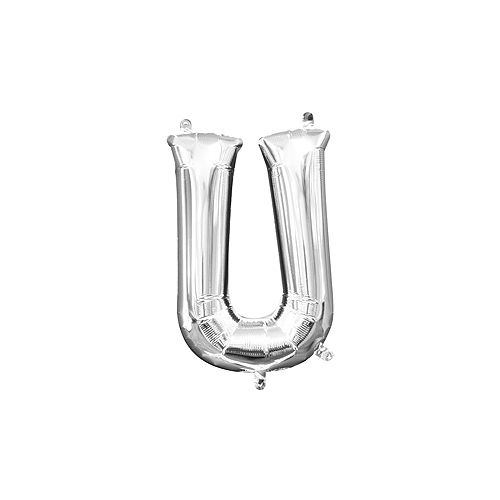 13in Air-Filled Silver Letter Balloon (U) Image #1