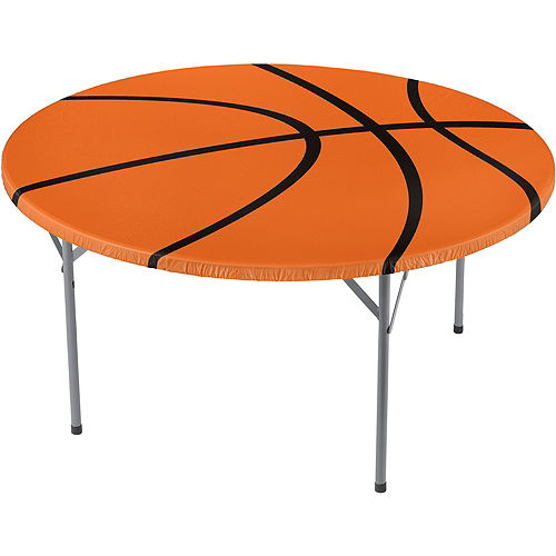 Fitted Basketball Table Cover 70in, Round Table Covers Party City