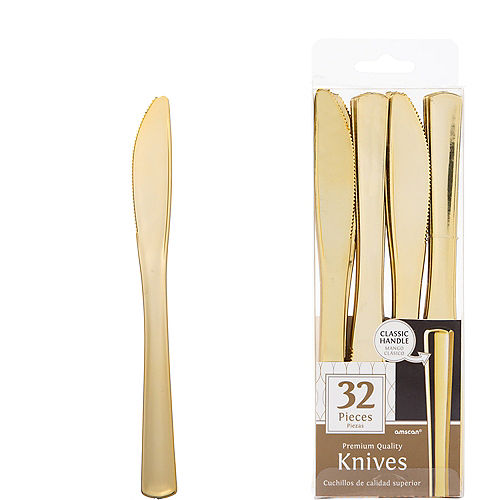 Nav Item for Gold Premium Plastic Knives 32ct Image #1