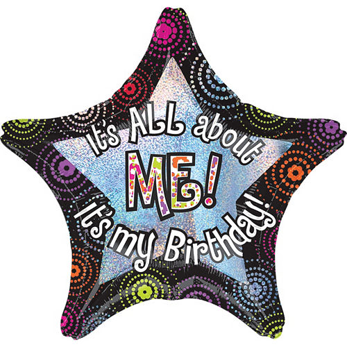 Nav Item for Giant Prismatic All About Me Birthday Star Balloon 28in Image #1