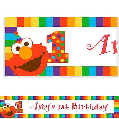 Custom Elmo 1st Birthday Banner Image #1