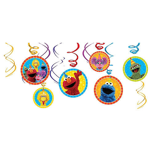 Nav Item for Sesame Street Swirl Decorations 12ct Image #1