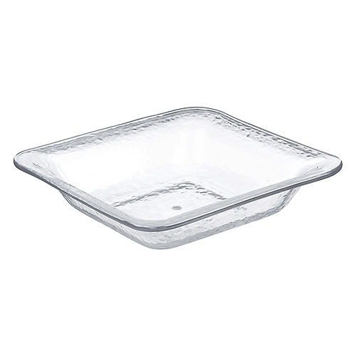 CLEAR Premium Plastic Hammered Square Serving Dish Image #1