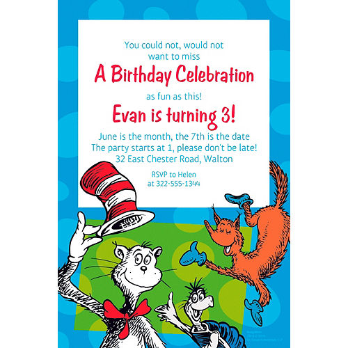 Dr Seuss Birthday Party Invitation Template Postermywall