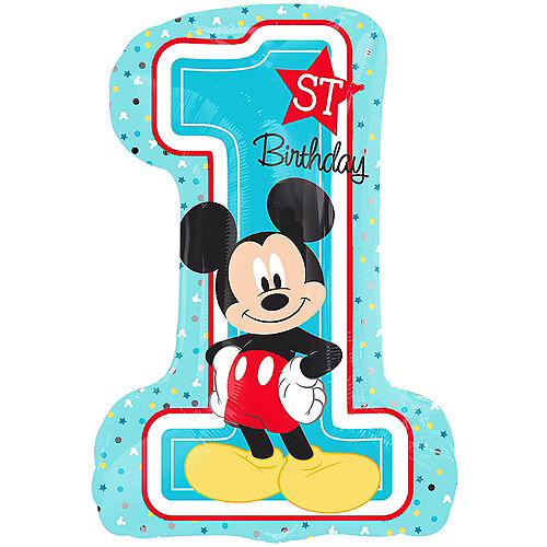 Nav Item for Giant 1st Birthday Mickey Mouse Balloon Image #1