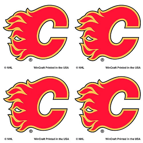 Calgary Flames Face Tattoos 4ct Image #1