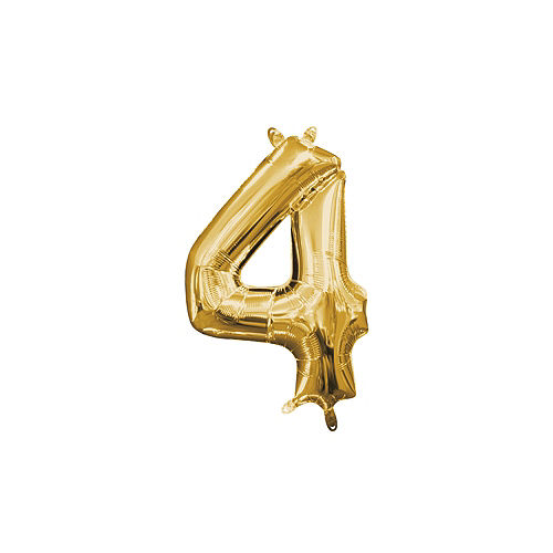 13in Air-Filled Gold Number Balloon (4) Image #1