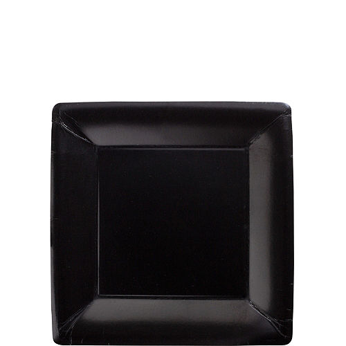 Black Paper Square Dessert Plates, 7in, 50ct Image #1