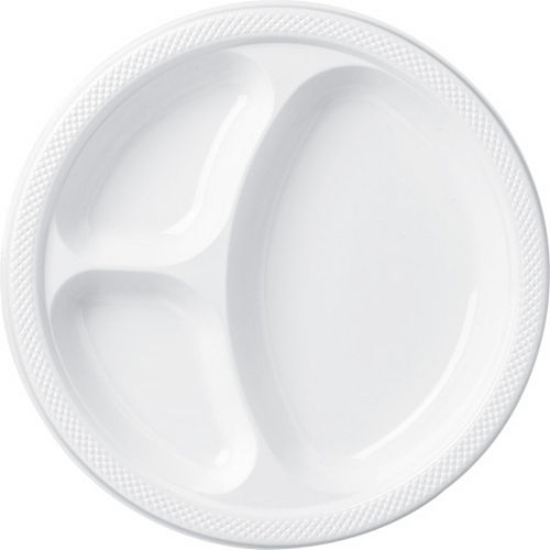 Nav Item for White Plastic Divided Dinner Plates, 10.25in, 50ct Image #1