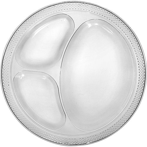 Nav Item for CLEAR Plastic Divided Dinner Plates, 10.25in, 50ct Image #1
