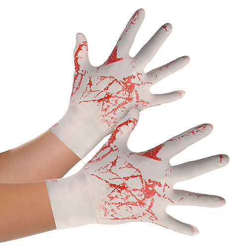 Adult Bloody Rubber Gloves Image #1