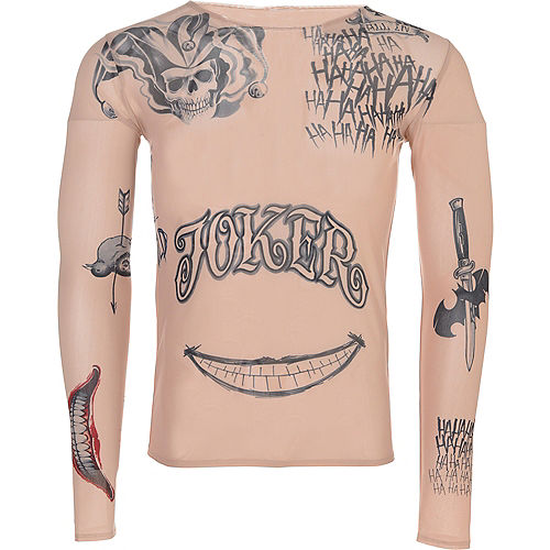 Adult Long-Sleeve Tattoo Joker Shirt - Suicide Squad Image #2