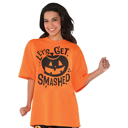 Adult Let's Get Smashed Jack-o'-Lantern T-Shirt Image #1