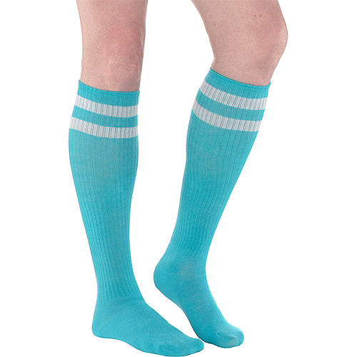 Nav Item for Turquoise Stripe Athletic Knee-High Socks Image #1