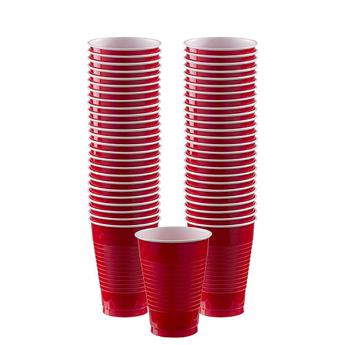 Red Plastic Tableware Kit for 50 Guests Image #5