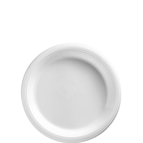 White Plastic Disposable Tableware Kit for 50 Guests Image #2