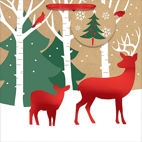 Reindeer Crossing Kraft Gift Bag Image #2