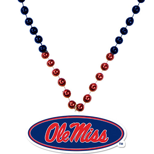 Ole Miss Rebels Pendant Bead Necklace Image #1