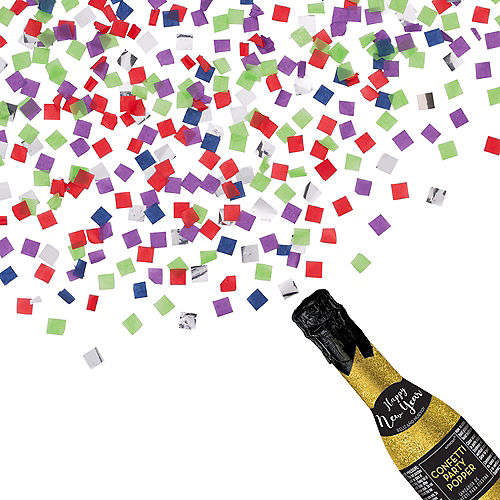 Glitter Gold New Year's Bottle Confetti Popper Image #1