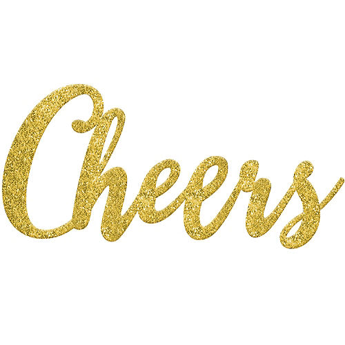 Glitter Gold Cheers Photo Booth Prop Image #1