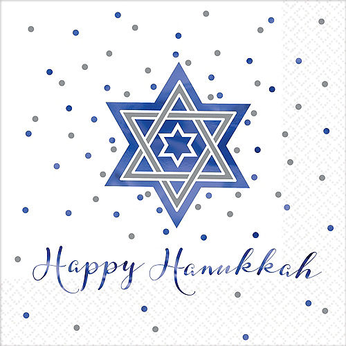 Nav Item for Happy Hanukkah Dinner Napkins 16ct Image #1