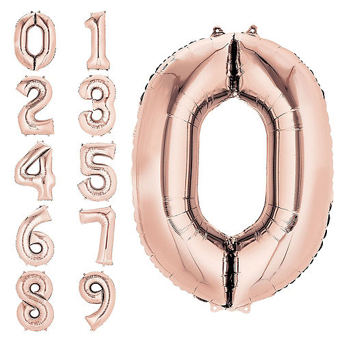 Nav Item for 34in Rose Gold Number Balloon (0) Image #1